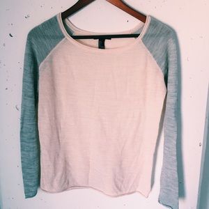 pink and grey sweater